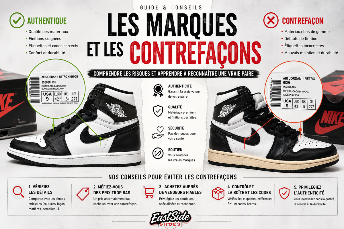 Marques, sneakers et contrefaçons : comprendre les risques et apprendre à reconnaître une vraie paire