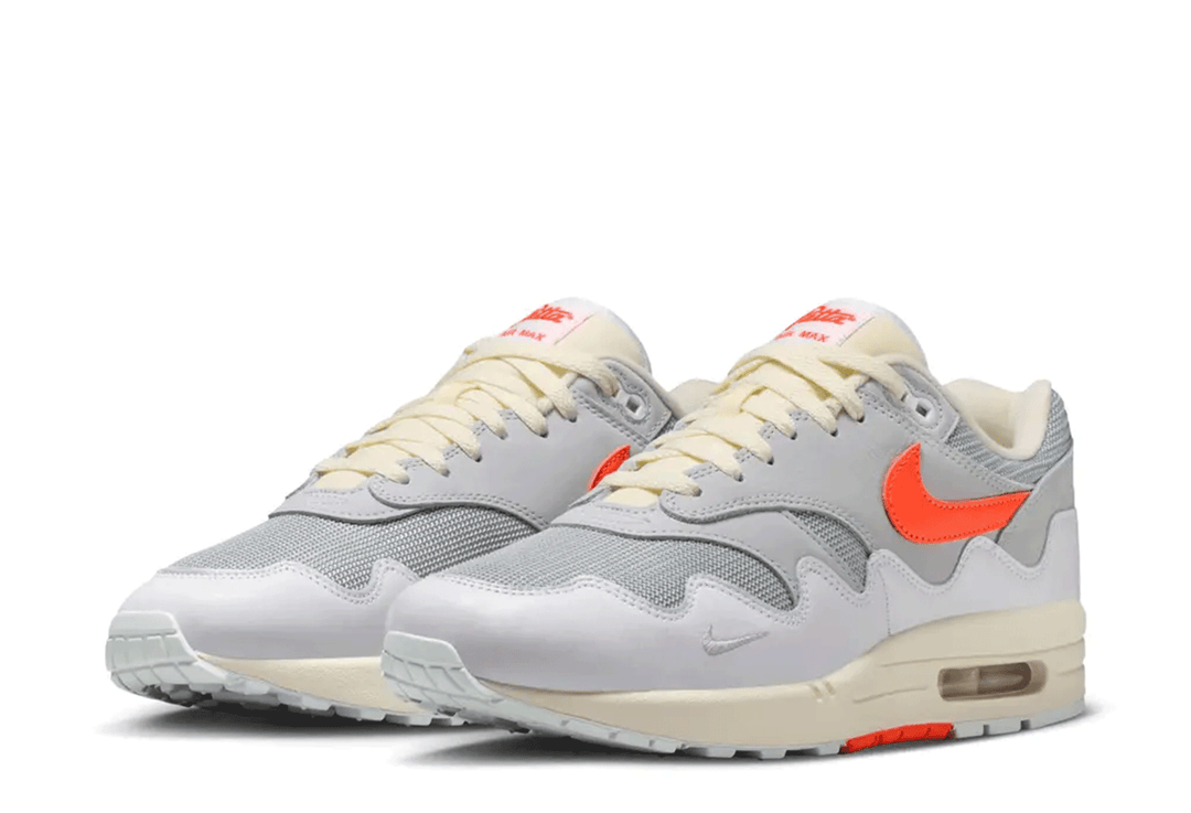 Nike Air Max 1 Patta Waves Blanc Hyper Crimson Bracelet Inclus
