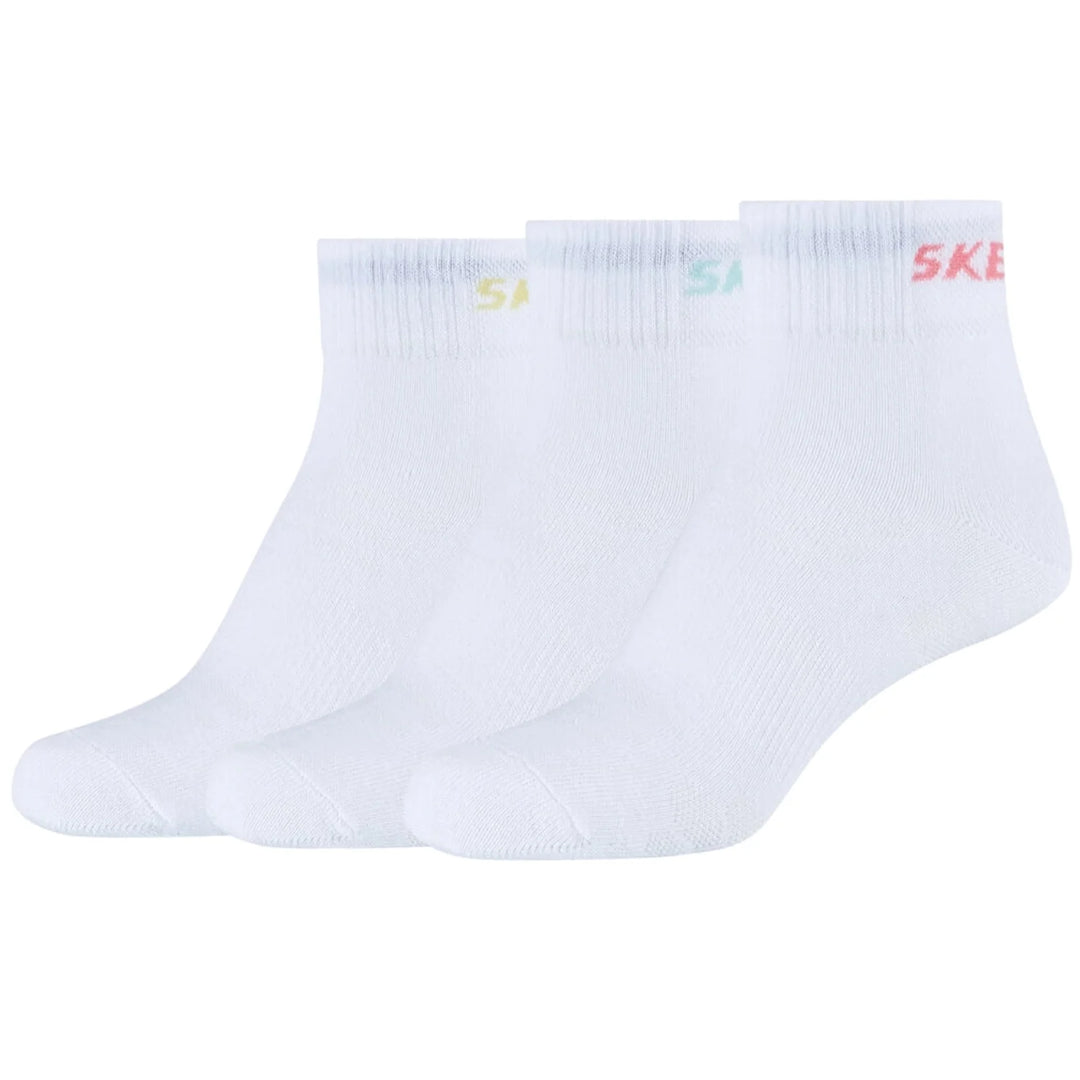 Skechers 3PK Wm Mesh Ventilation Quarter – Kids – White