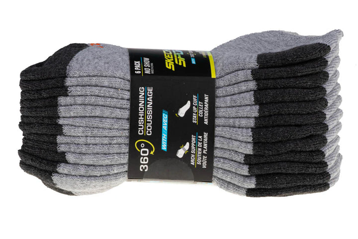 Skechers Boys 6pk No Show  – Kids – Grey